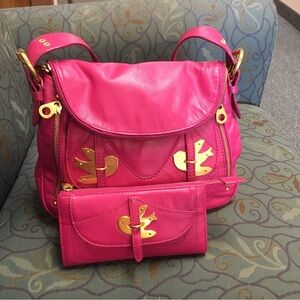 Marc by Marc Jacobs pink Petal to the Metal Natasha bird crossbody Bag & Wallet